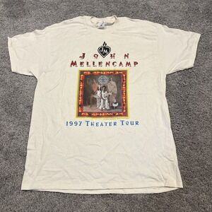 Vintage 1997 John Cougar Mellencamp T-Shirt Theater Tour Happy Go Lucky CREW XL